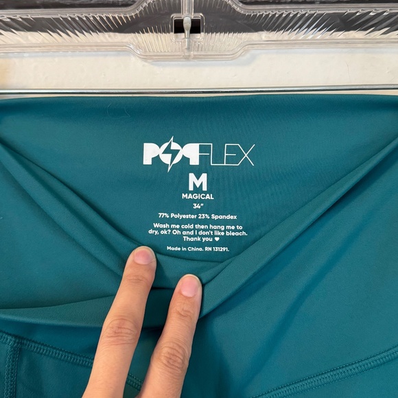 Crisscross Hourglass® Flared Leggings with Pockets - Emerald - Medium TALL 34" - Picture 7 of 10